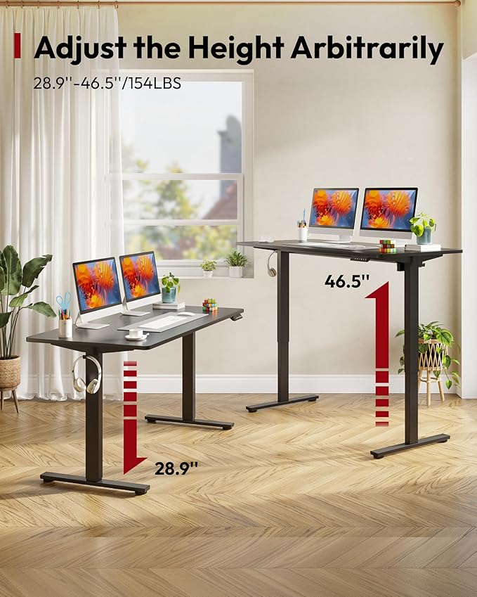 SANODESK Electric Standing Desk 60 x 24 Inches Whole-Piece Desktop Height