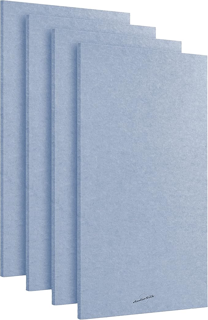AudioSilk Acoustic Panels, 4 Pack ROOM KIT, Pale Blue