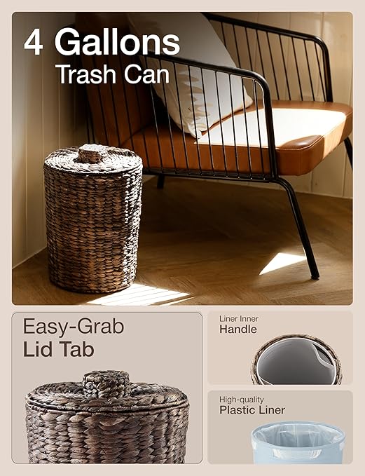 4 Gallons Wicker Waste Basket
