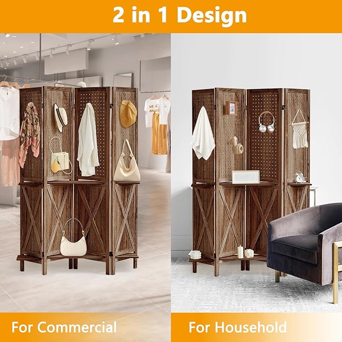 Aleesing 4 Panel Pegboard Display