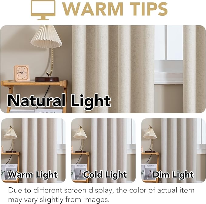 H.VERSAILTEX Linen Curtains 100% Blackout Curtains