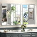 55x30 Silver Bathroom Mirror, Brushed Silver Vanity Mirror