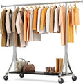 HOKEEPER Clothes Rack with Wood Shelves Height Adjustable Clothing Rack with