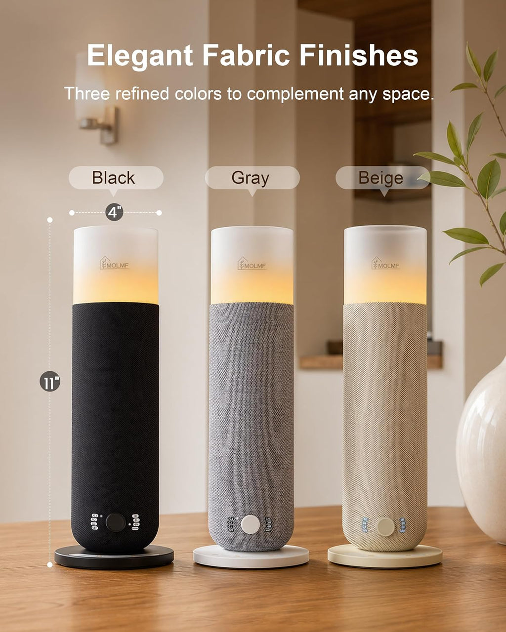 Hotel Collection Diffuser Machine,Fabric-Wrapped Design,Candlelight Atmosphere Lamp,1500 Sq Ft,Waterless Essential Oil Diffuser,Scent Air Machine for Home -Beige,Includes 60ml Fragrance Oils