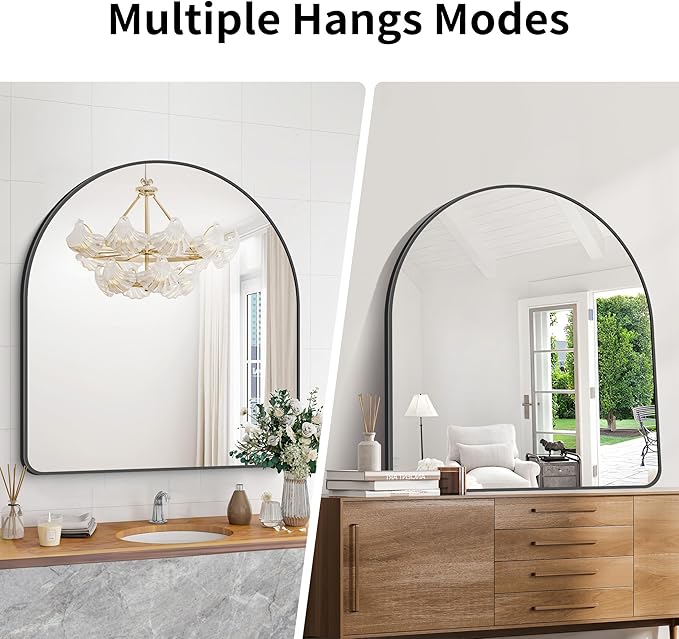 Arched Bathroom Mirror, Wall Mounted Mirror, Living Room, Vertically Hanging
