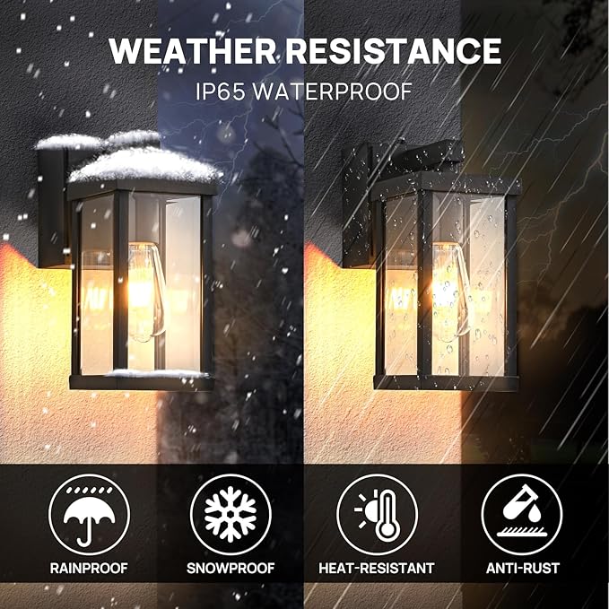 JOKAONOTL Dusk to Dawn Porch Lights (2 PC)