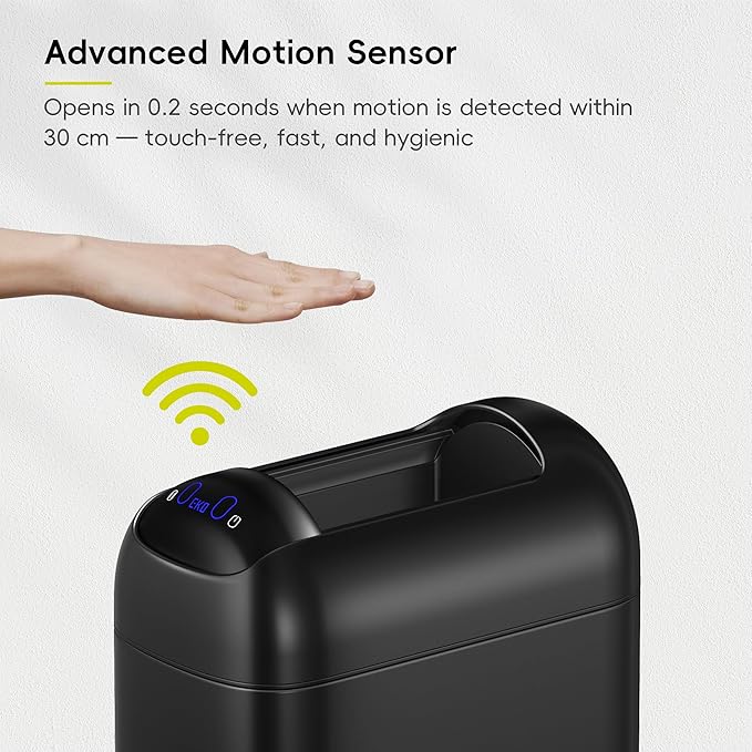 EKO Astro Slim Sensor Trash Can, 10L / 2.6 Gallon Touchless Garbage Bin