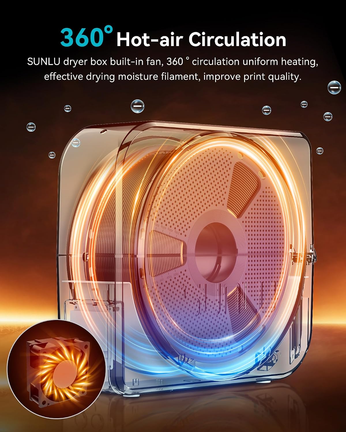 SUNLU Filament Dryer Box 2026 New Upgrade S1 Plus, Black