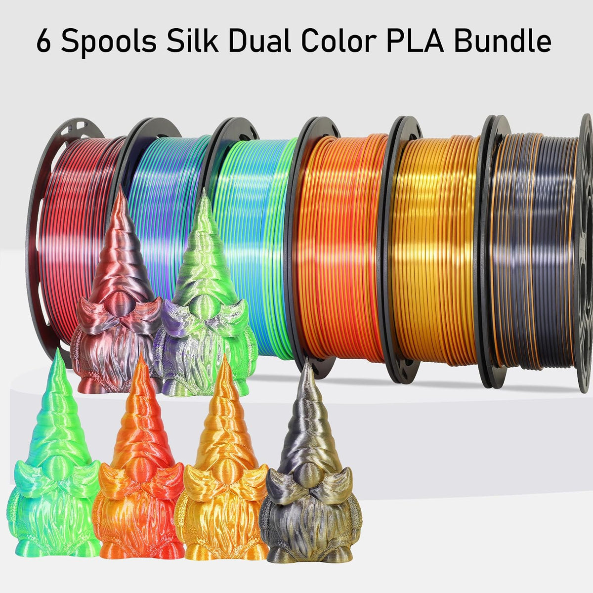 mika3d 6 spools bicolor dual color 1.75mm 3d shown in use