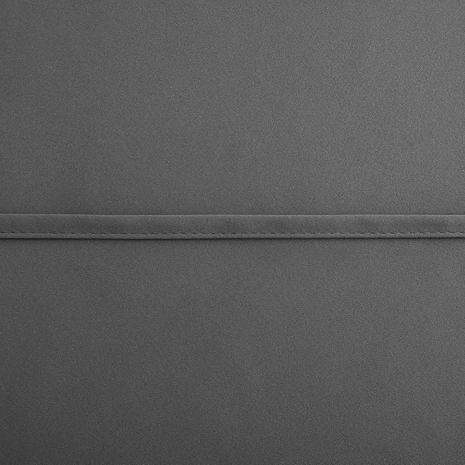 2 Panels 96 Inches Long Dark Gray/Grey Blackout Curtains