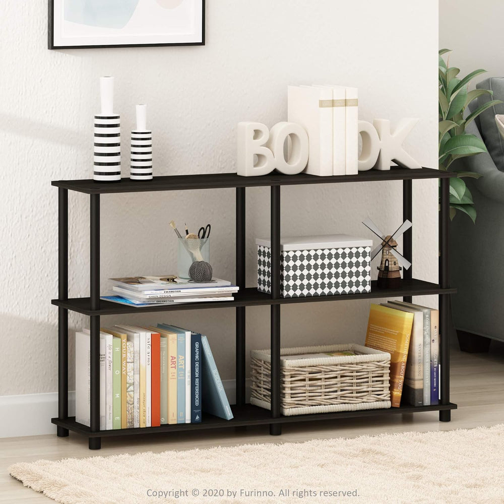 Furinno TURN-N-TUBE Storage Shelves, 3-Tier 47.4 Wide Book Shelf, Corner Shel...