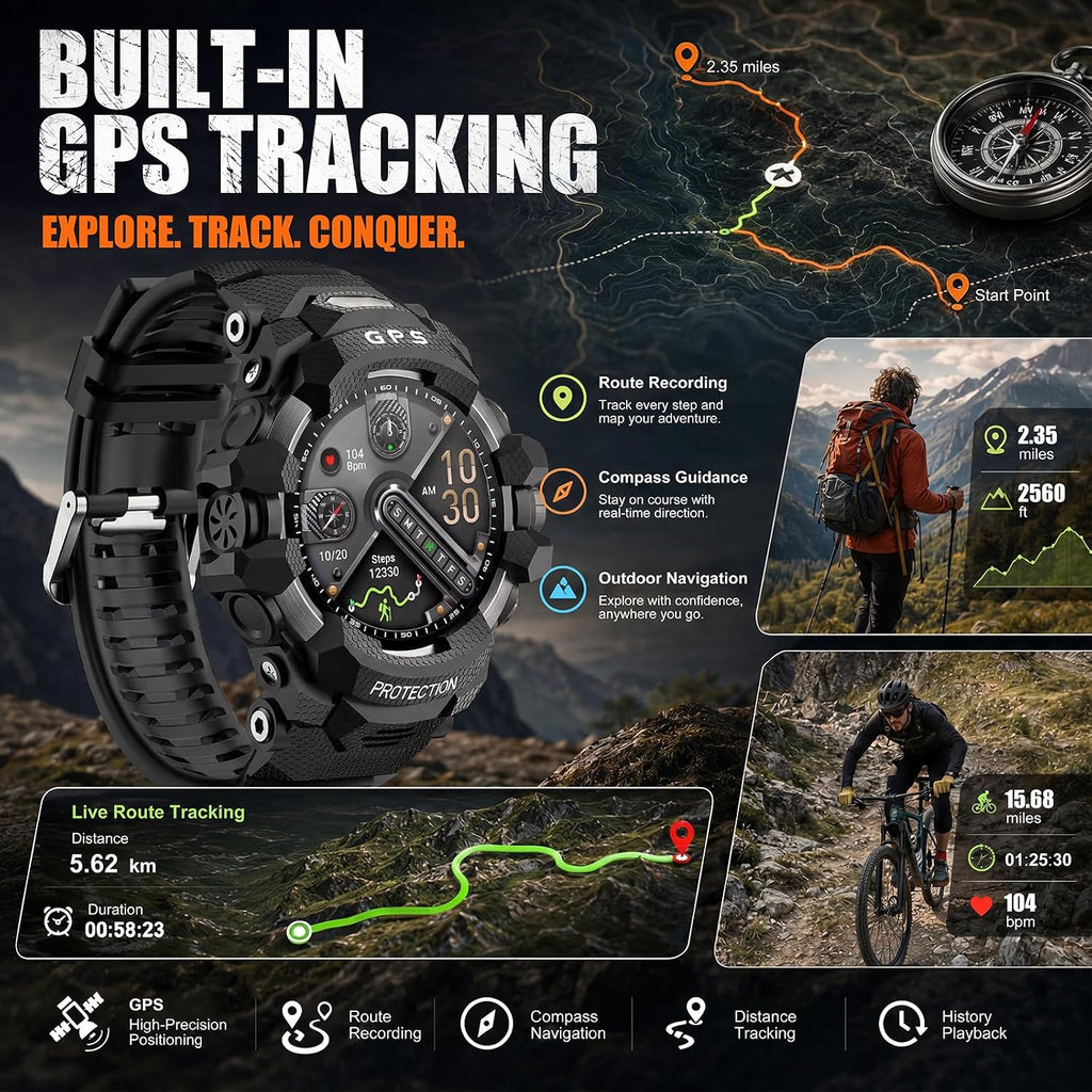 smart watch for men with built-in gps, 1.43", package contents