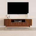 ATJafurn 66‘’ Brown Walnut Finish TV Stand