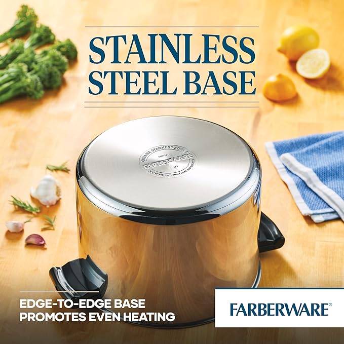 Farberware 70755 Classic Series Stainless Steel 8-Quart Covered Straining
