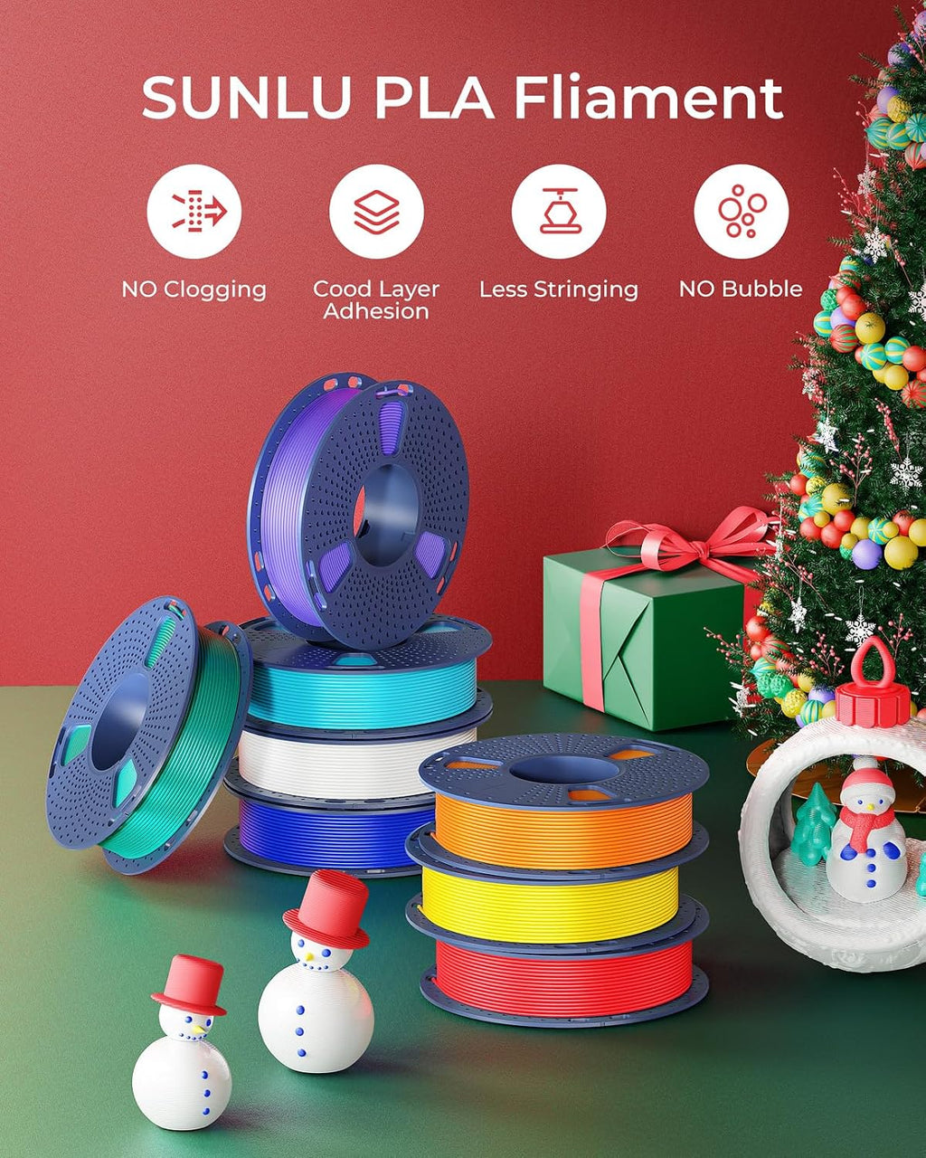sunlu pla filament 1.75mm, 250g spool bundle, 3d shown in use
