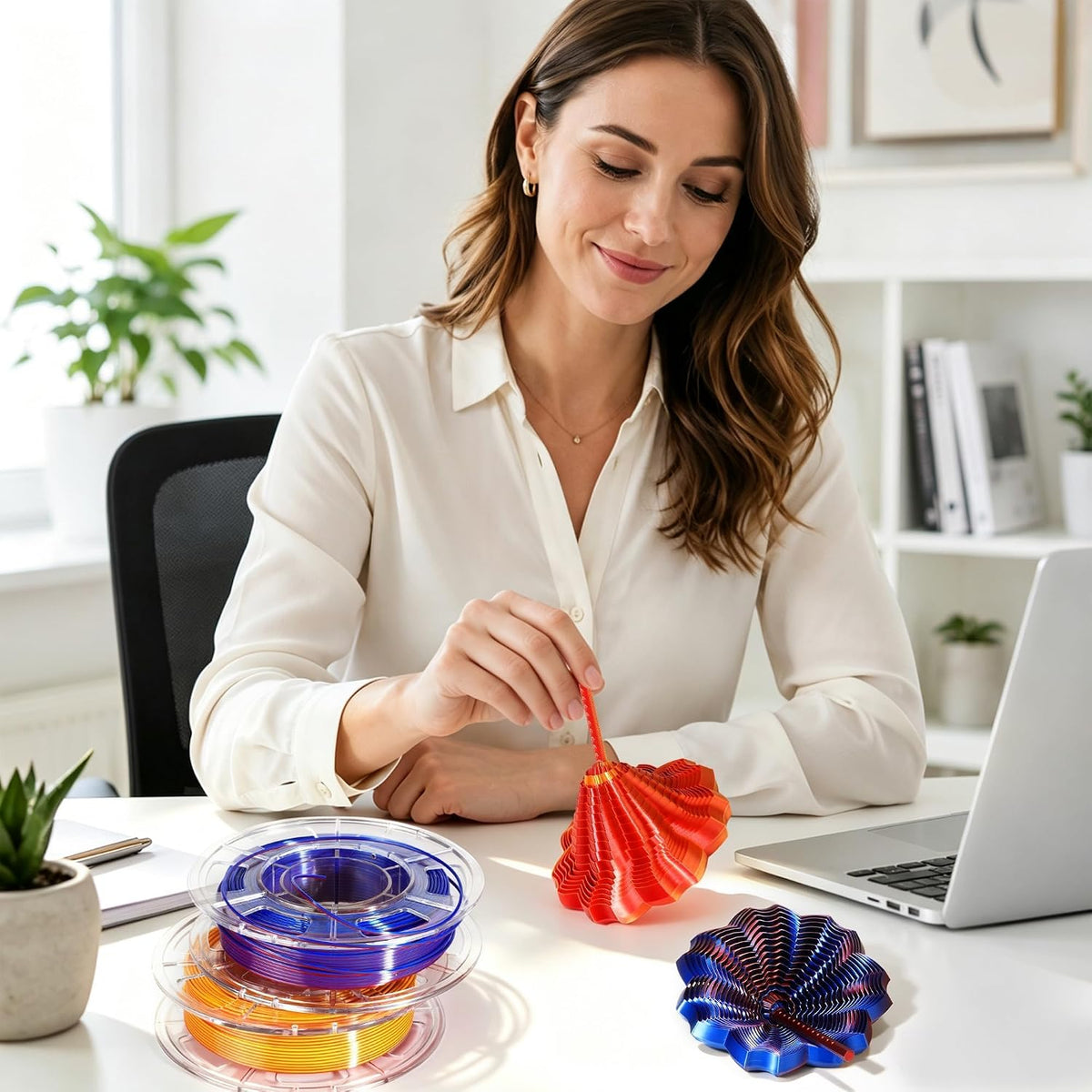 Dynta 3D Printer Filament Bundle, Silk PLA 6x250g Shiny Dual Color 1.75mm
