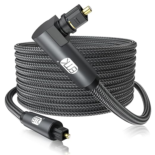 EMK 90 Degree Toslink Optical Cable 360 Degree Free-Rotating Plug Fiber Optic