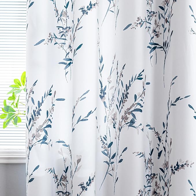 MYSKY HOME Floral Curtains 108 Inches Long
