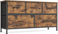 SONGMICS Dresser for Bedroom, Chest of Drawers, 5 Non-Woven Fabric Drawers