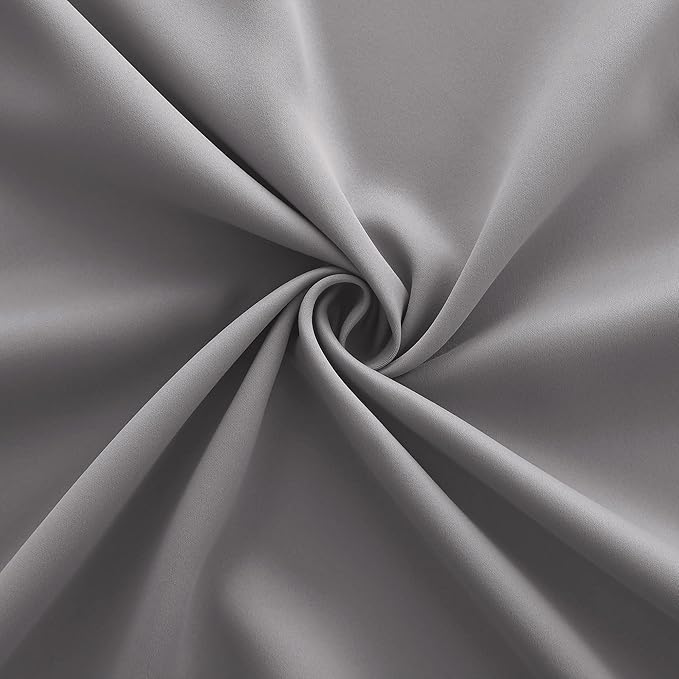KOUFALL Light Grey Curtain Panels 90 Inches Long (2 Pieces)
