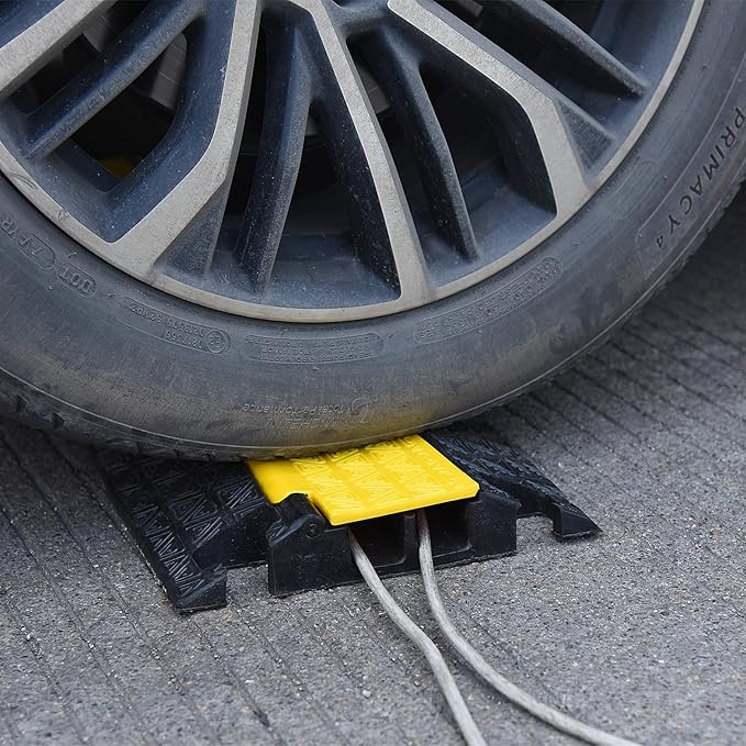 OranLite Heavy-Duty Rubber Cable Protector Ramp, Floor Cable Wire Cord Cover