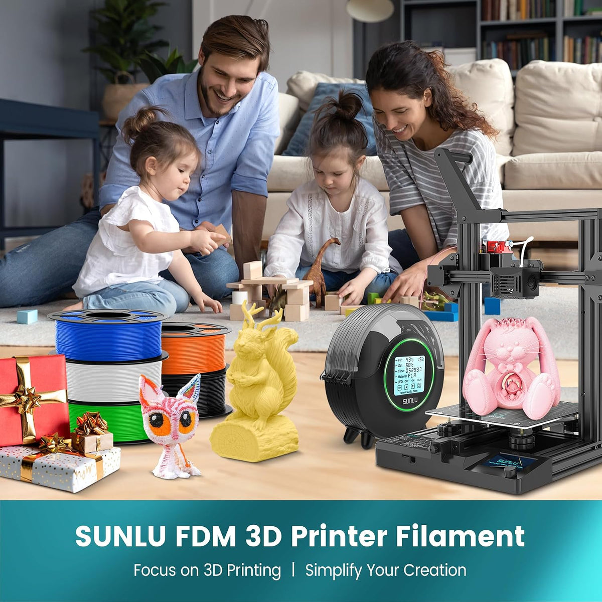 SUNLU 250G PLA Filament 16 Color Bundle Multicolor, 4kg in Total