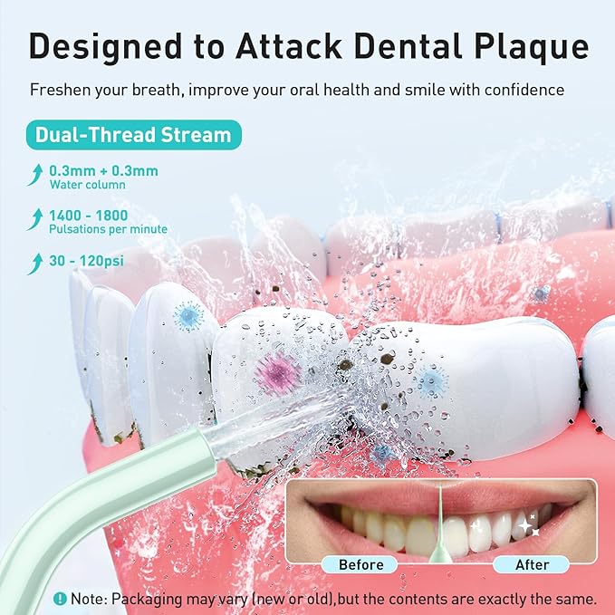 COSLUS Water Dental Flosser Teeth Pick: Portable Cordless Oral Irrigator 300ML