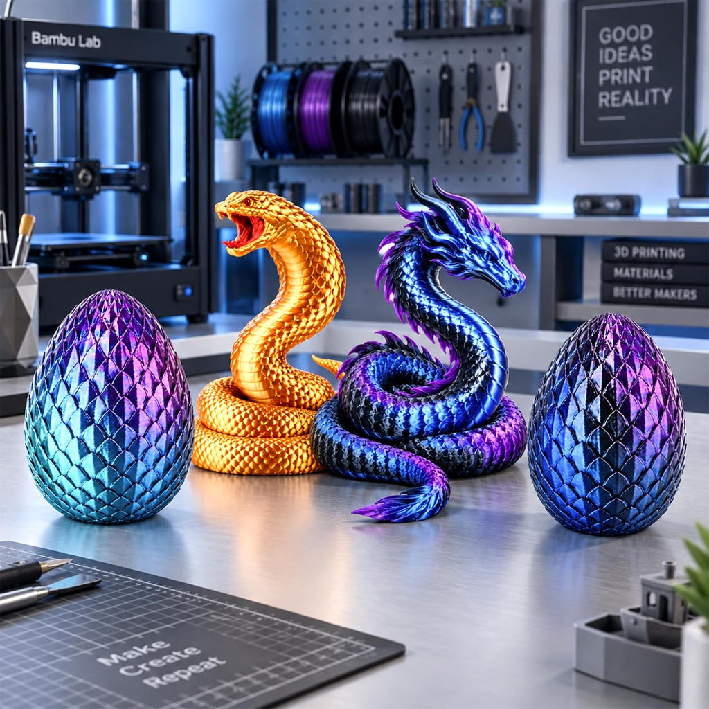 UGUESS Silk PLA+ 3D Printer Filament Bundle, 1.75mm Shiny Silk PLA+, 250g×8