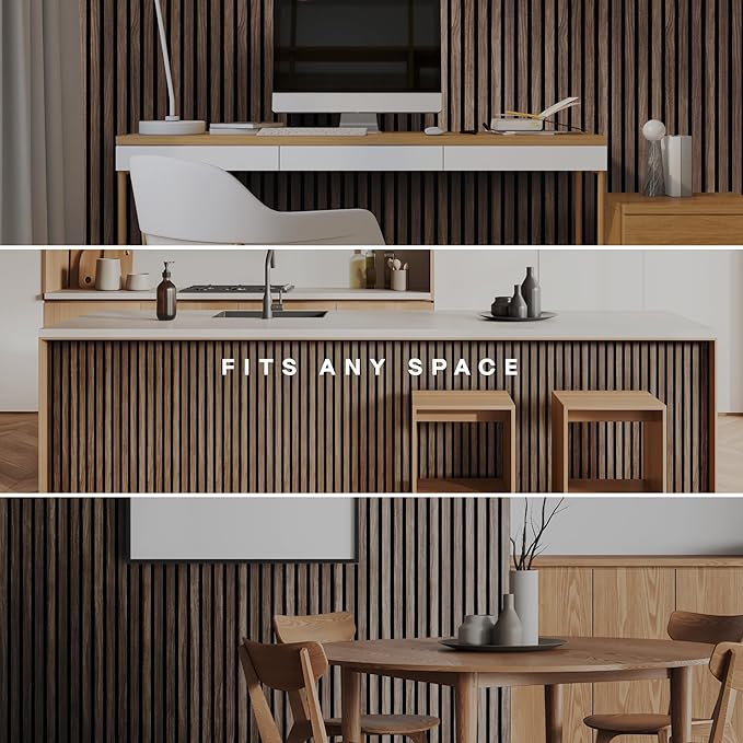 2-Pack Acoustic Wood Slat Panels