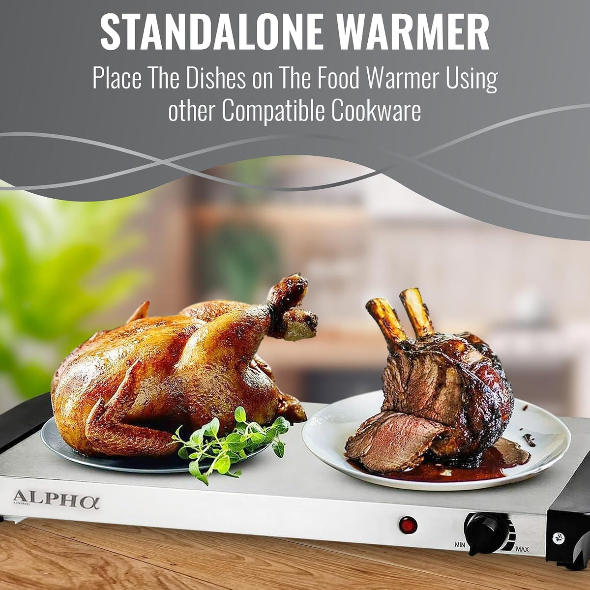 Alpha Living 3x2.5 QT Food Warmers for Parties Buffet Servers and Warmers – Premium Catering Supplies Buffet Display – Stainless Steel Electric Food Warmers with Temperature Control