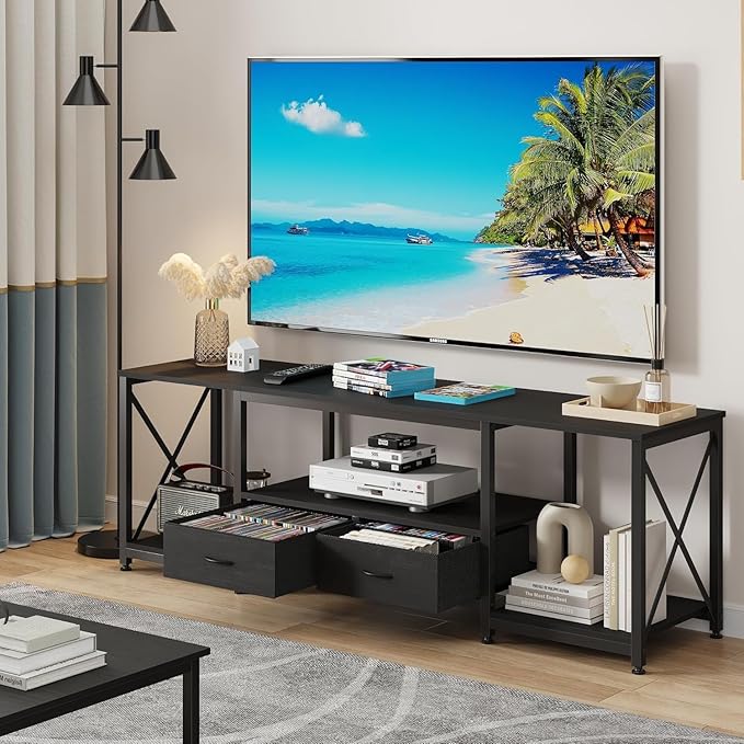 GYIIYUO TV Stand with Fabric Drawer