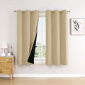 ChrisDowa 100% Blackout Curtains 63 inch Long
