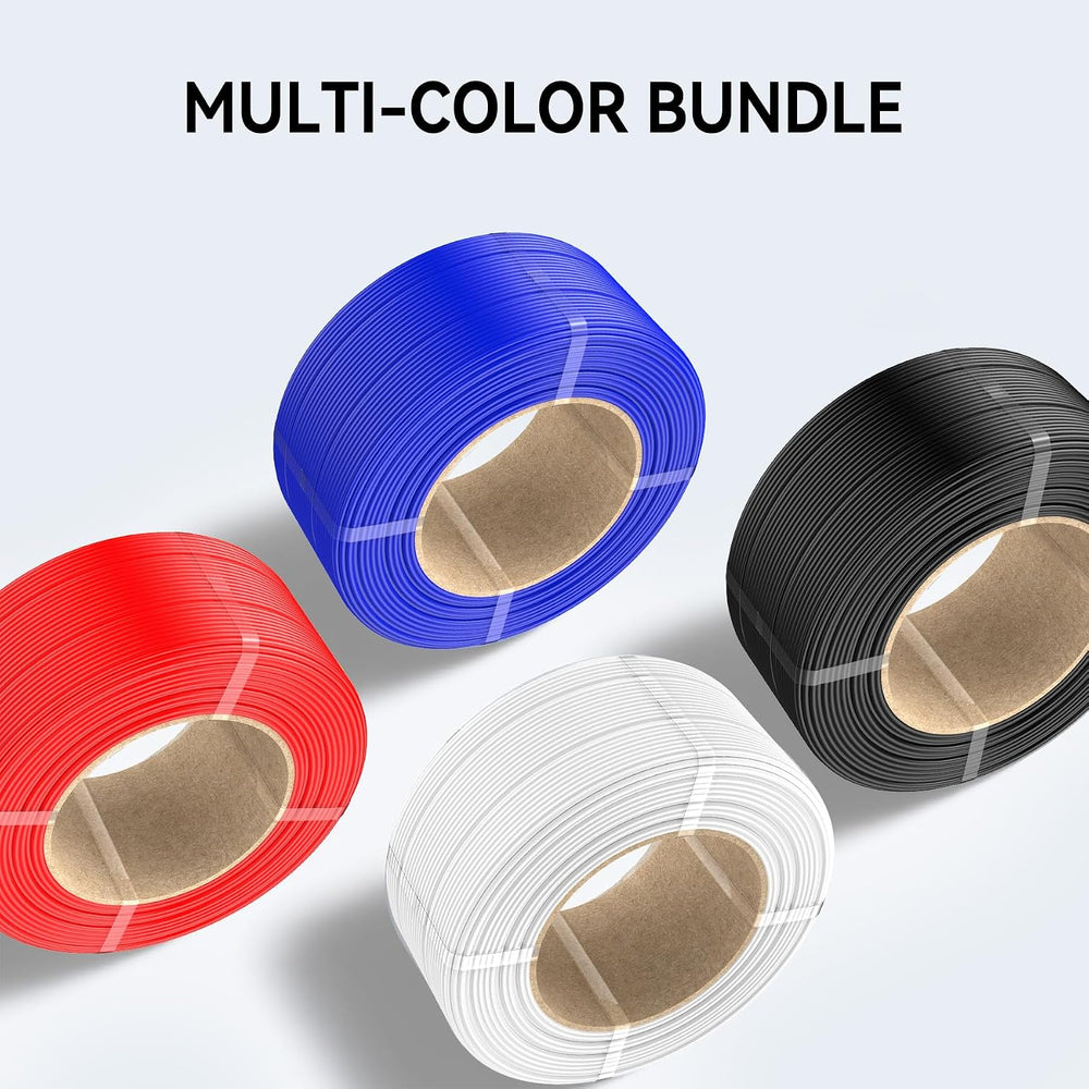 SUNLU PLA+2.0 3D Printer Filament Refill 1.75mm, 4KG, 1KG/Roll, Black*4