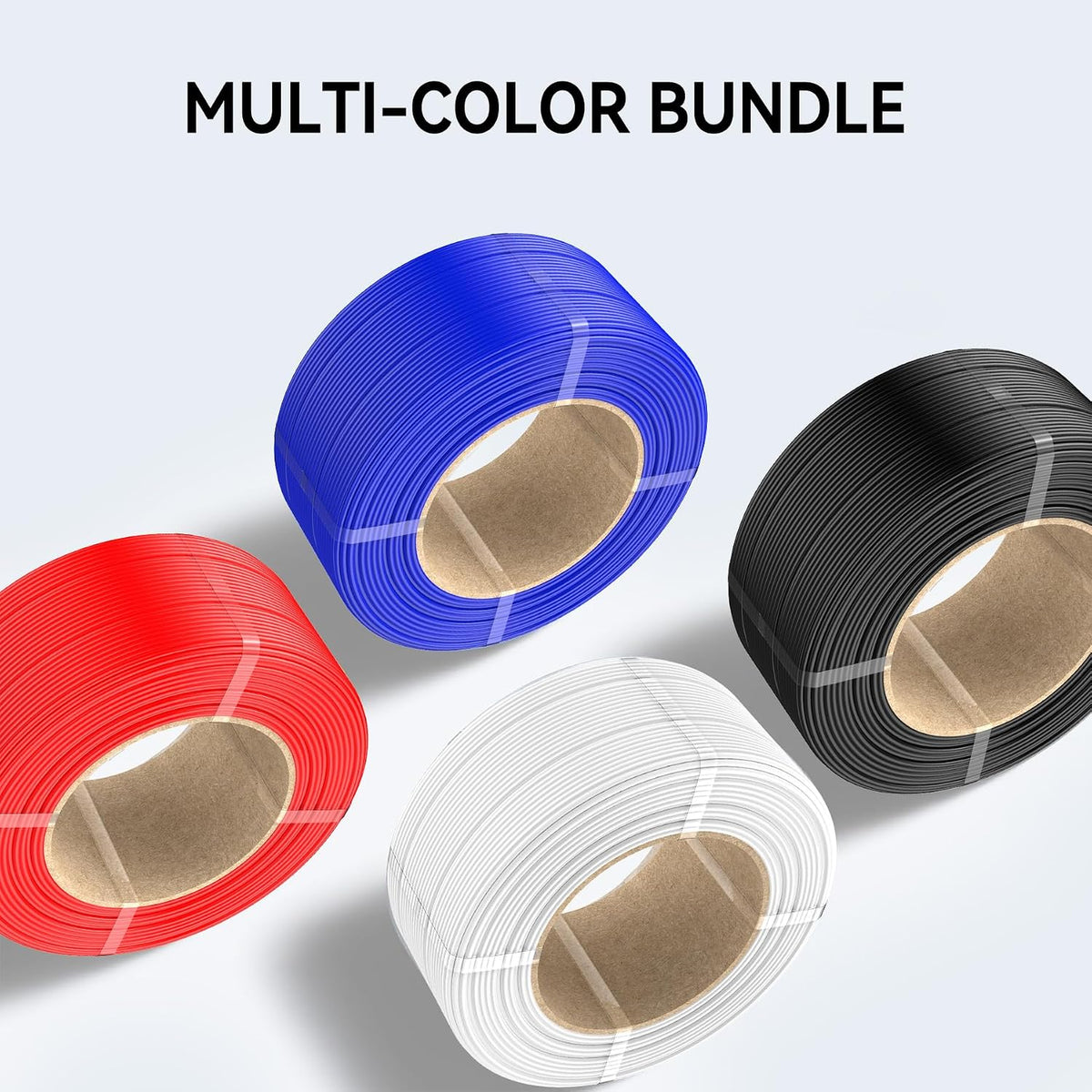 SUNLU PLA+2.0 3D Printer Filament Refill 1.75mm, 4KG, 1KG/Roll, Black*4
