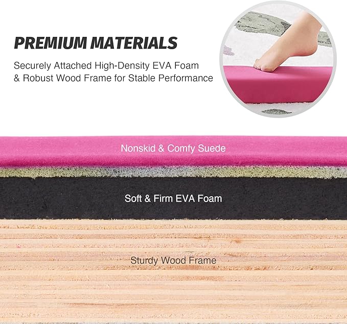 ZELUS 8' Folding Gymnastics Balance Beam, Floor Balance Beam w/Carry Handles