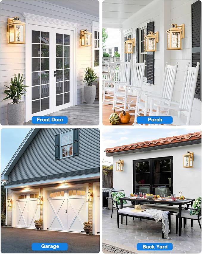 VIANIS 2 Pack Motion Sensor Outdoor Lights Lantern, Dusk to Dawn Exterior Lights
