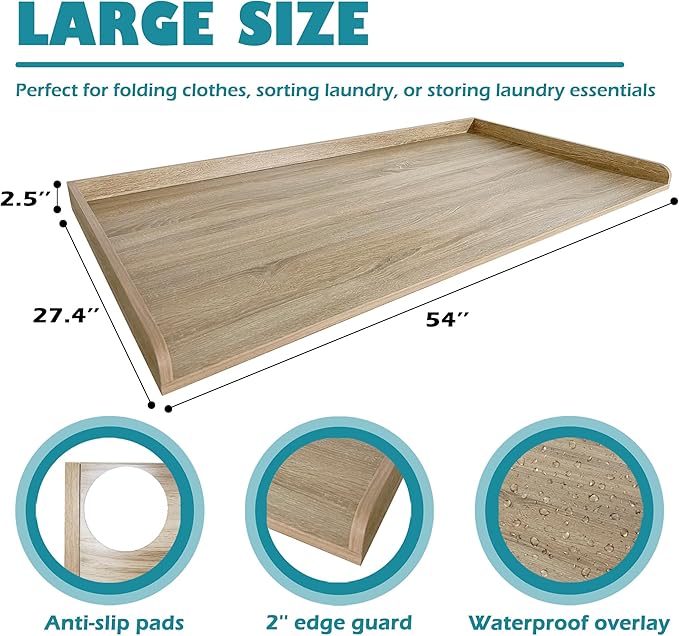 Royxen Laundry Countertop Solid Wood, Countertop