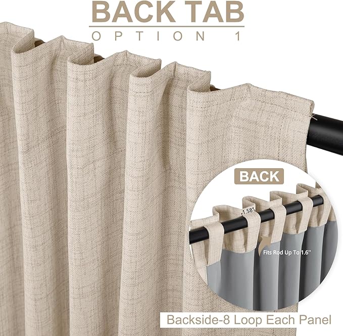 100% Blackout Shield Linen Blackout Curtains