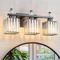 FDPBY Sand Black Bathroom Vanity Lights Crystal Vanity Light Bathroom Lighting