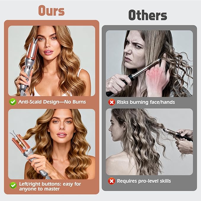 KIMUSE Automatic Rotating Curling Iron, 1.25 Inch