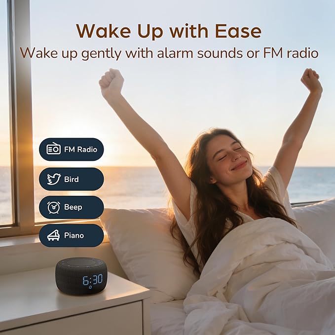 BUFFBEE Alarm Clock with Bluetooth Speaker & FM Radio