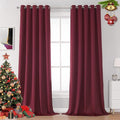 DUALIFE Burgundy Red Curtains for Bedroom Extra Long Drapes 120 Inches Long for (Set of 2)