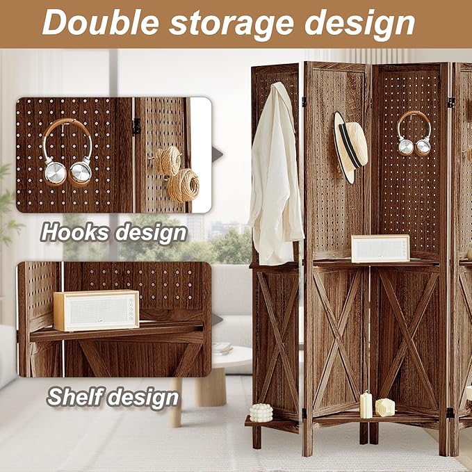 Aleesing 4 Panel Pegboard Display