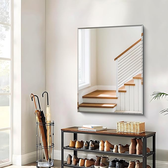 CILIBER Beveled Bathroom Mirror, 30x40 Large Frameless Mirrors