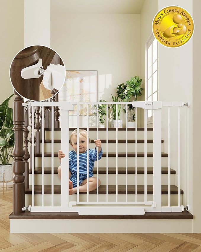Cumbor 29.7-46" Baby Gate for Stairs, Toddler Safety Essentials for The House