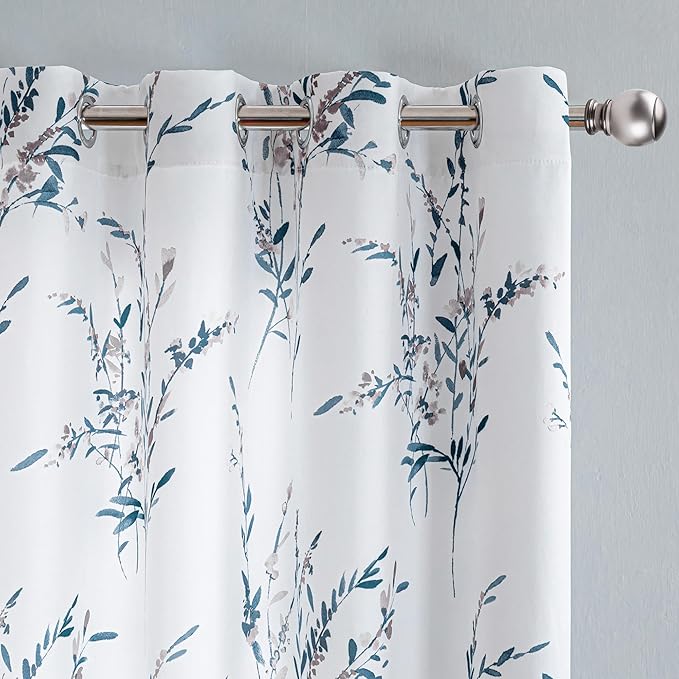 MYSKY HOME Floral Curtains 108 Inches Long