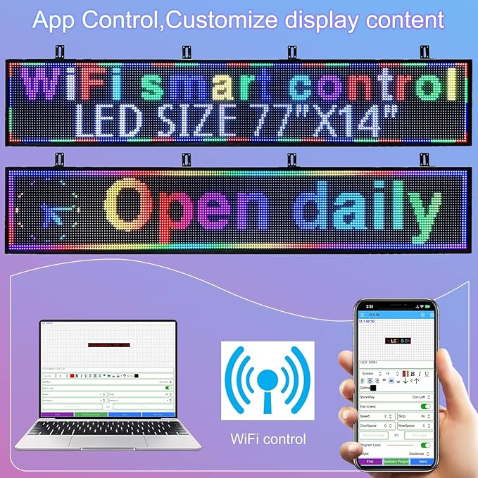 programmable led sign custom scrolling digital signage display screen outdoor
