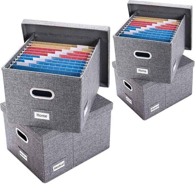 PRANDOM File Organizer Box (Set of 4)