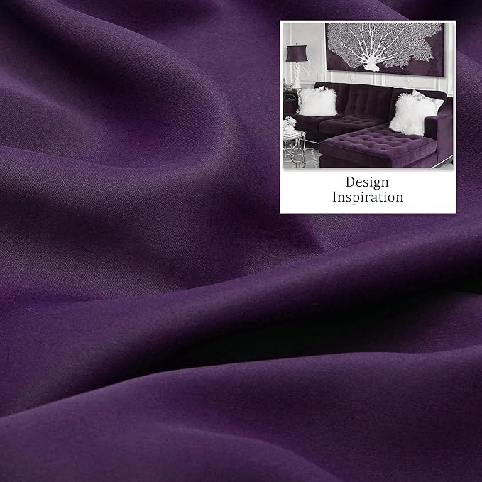 DUALIFE Purple Blackout Curtains 84 Inches Long 2 Panels Grommet Curtains