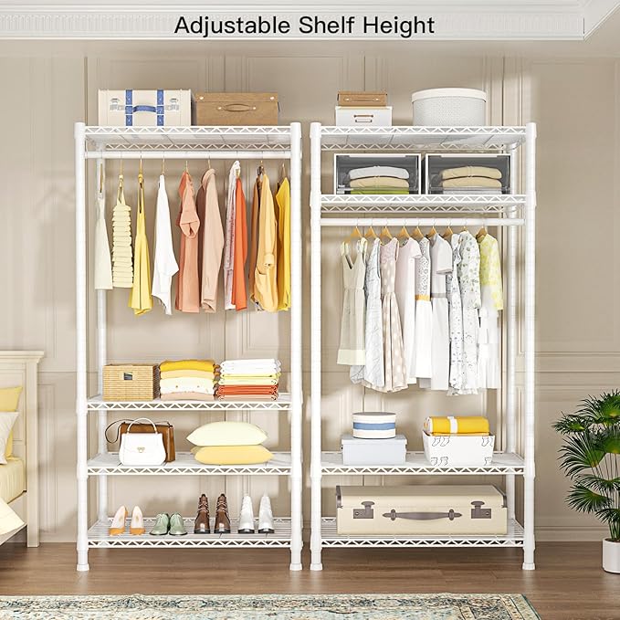Ulif H2 Heavy-Duty Portable Closets, 4-Tier Freestanding Garment Rack Suit